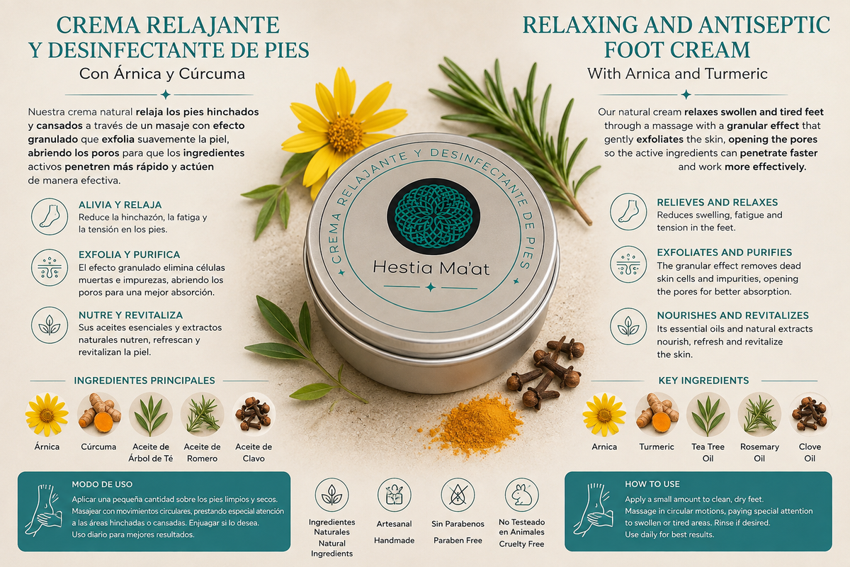 Herbal Foot Relief Balm  whith  Arnica, Tea Tree, Rosemary & clove oil. 2.0 oz.