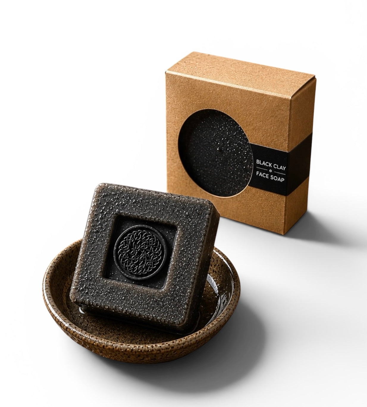 Black mineral Mud Soap Bar / Detoxifying Facial Cleanser for Oliy and acne prone Skin.
