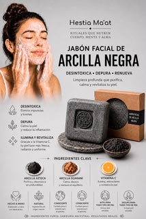 Black mineral Mud Soap Bar / Detoxifying Facial Cleanser for Oliy and acne prone Skin.